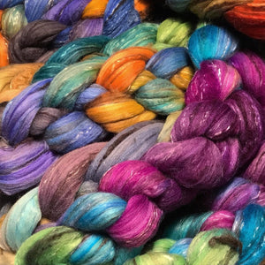 IxCHeL Fibre & Yarns - A group of Colourful IxCHeL Fibre Tops close up