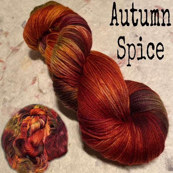 IxCHeL Fibre & Yarns 4ply Sock Yarn colourway Autumn Spice