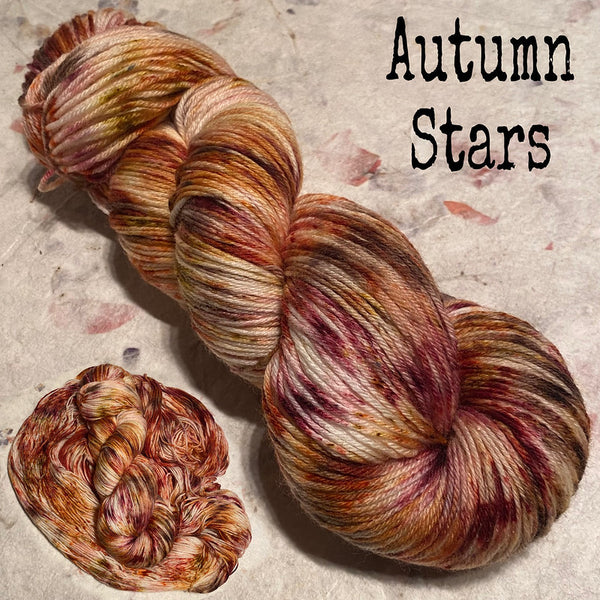 IxCHeL Fibre & Yarns 4ply Sock Yarn colourway Autumn Stars