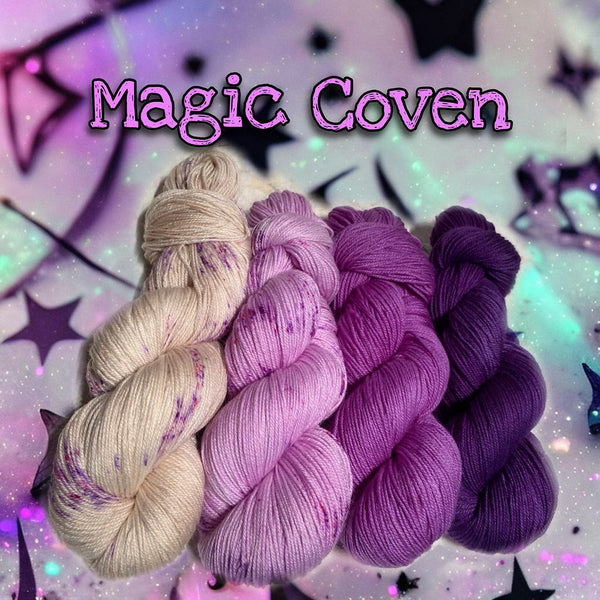 IxCHeL Fibre And Yarns 4ply Sock Yarn Geogradient Set Magic Coven Captioned