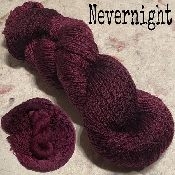 IxCHeL Fibre & Yarns 4ply Sock Yarn colourway Nevernight