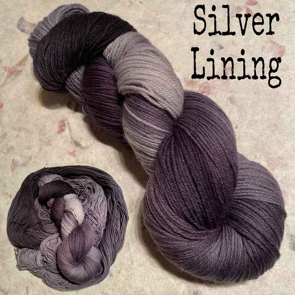 IxCHeL Fibre & Yarns 4ply Sock Yarn colourway Silver Lining