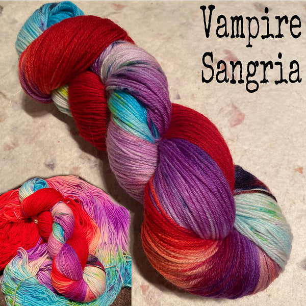 IxCHeL Fibre & Yarns 4ply Sock Yarn colourway Vampire Sangria