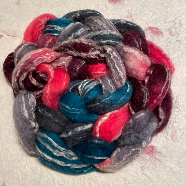 IxCHeL Fibre& Yarns Blue Faced Leicester Seaweed Cashmere Tops colourway Enchanted
