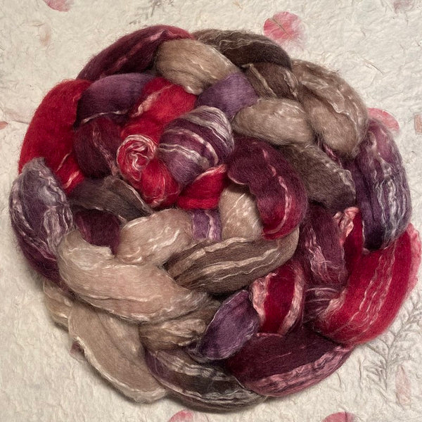 IxCHeL Fibre& Yarns Blue Faced Leicester Seaweed Cashmere Tops colourway Heart & Soul