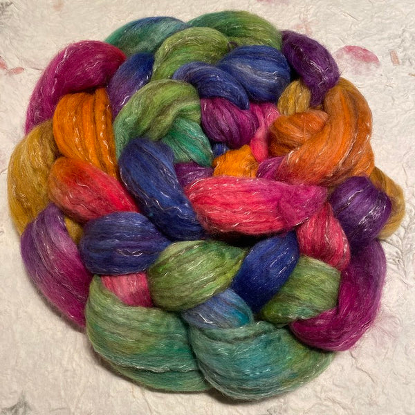 IxCHeL Fibre And Yarns Bunny Bison Bliss BBB Tops colourway Minty Rainbow