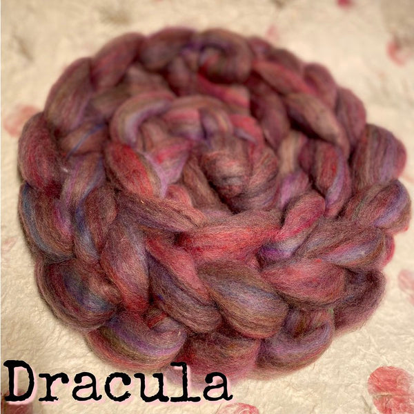 IxCHeL Fibre & Yarns Frankenfluff Tops colourway Dracula