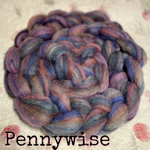 IxCHeL Fibre & Yarns Frankenfluff Tops colourway Pennywise
