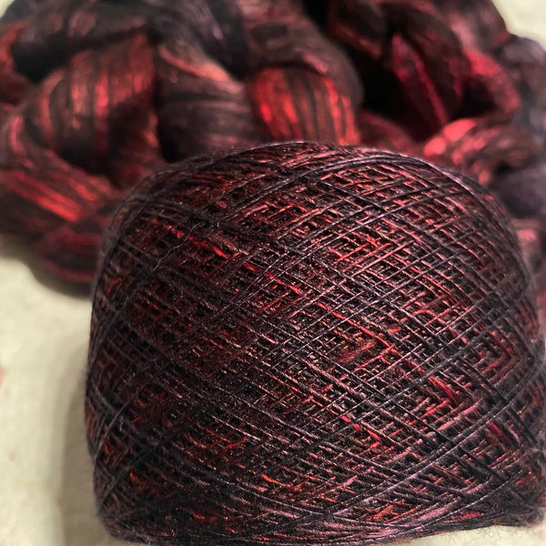 IxCHeL Fibre & Yarns Gothic Tops with Yarn Sample colourway Dark Secrets
