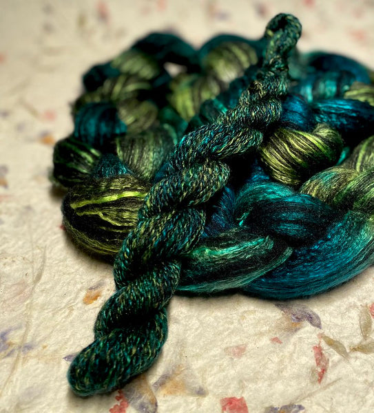 IxCHeL Fibre & Yarns Gothic Tops with Yarn Sample colourway Emerald Forest Nymph