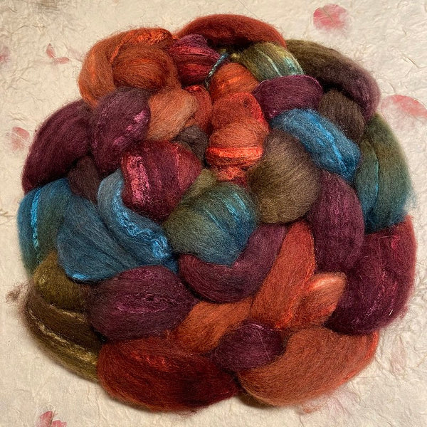 IxCHeL Fibre & Yarns Grey Shetland Mulberry Silk Cashmere Tops colourway Mystic Autumn