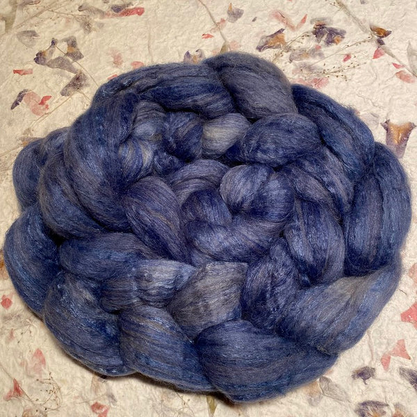 IxCHeL Fibre & Yarns Guanaco Blend Tops colourway Night dyed with Indigo