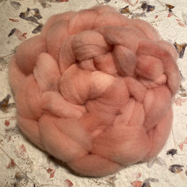 IxCHeL Fibre & Yarns Hog Island Tops colourway Rose Dyed w/Madder Root