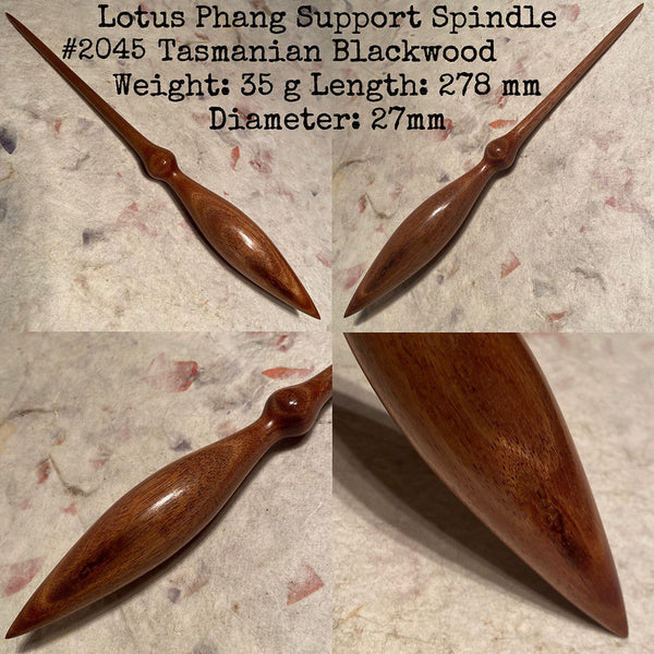 IxCHeL Fibre And Yarns LotBD Lotus Phang Support Spindle made from Tasmanian Blackwood with A slight Natural Feature #2045
