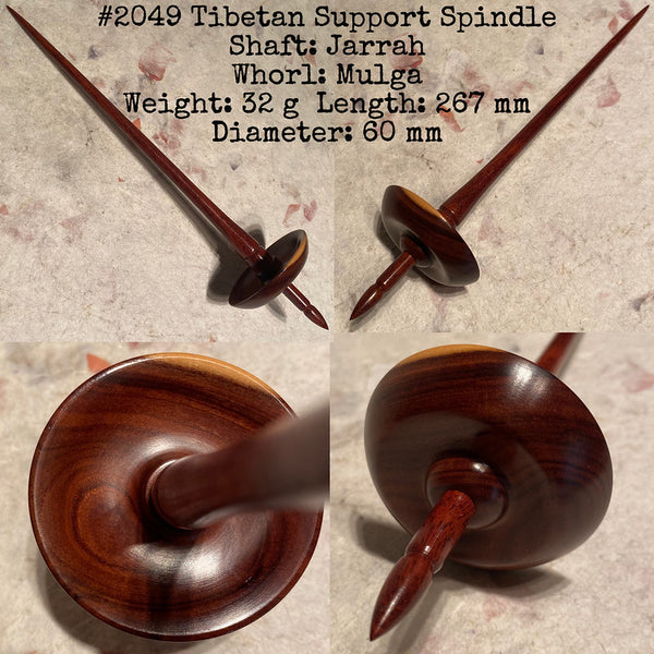 IxCHeL Fibre & Yarns LotBD Tibetan Support Spindle made with Jarrah & Mulga #2049