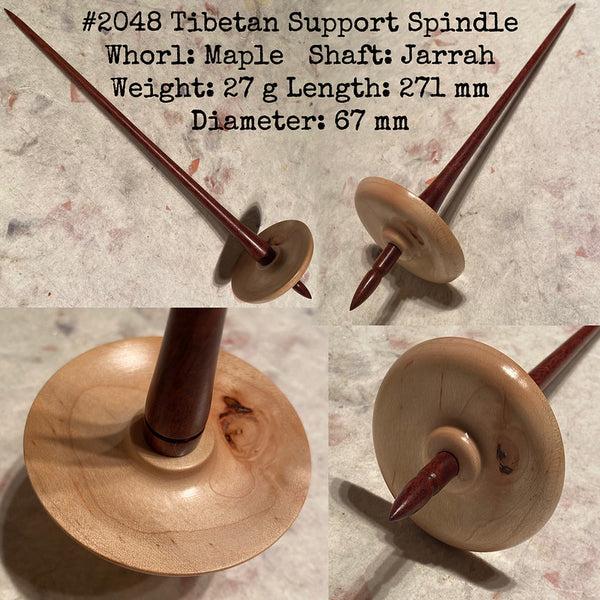 IxCHeL Fibre & Yarns LotBD Tibetan Support Spindle made with Maple & Jarrah w/Natural Feature #2048