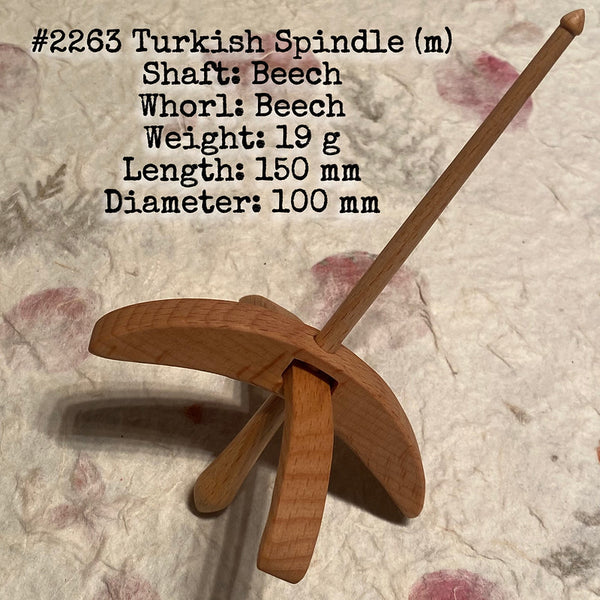 IxCHeL Fibre & Yarns LotBD Turkish Medium Spindle crafted with Beech #2263