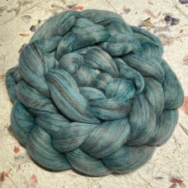IxCHeL Fibre & Yarns Magic Tops colourway Freezing In A Kilt dyed with Woad