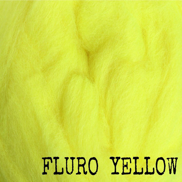 IxCHeL Fibre & Yarns Merino Tops colourway Fluro Yellow