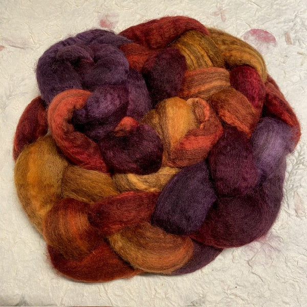 IxCHeL Fibre & Yarns Ouessant BFL Cashmere Tops colourway Autumn Glow