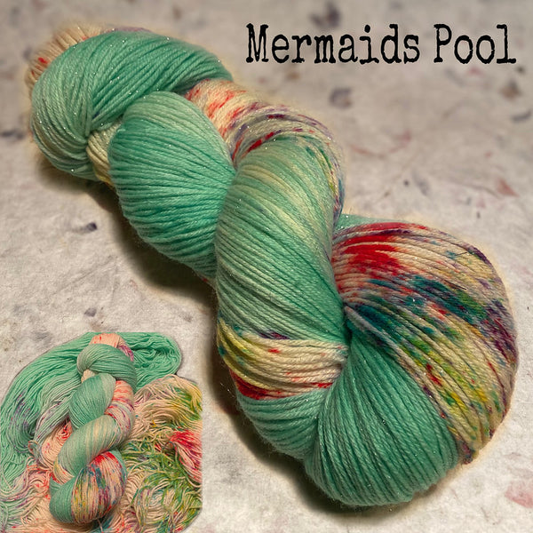 IxCHeL Fibre & Yarns Silver Star 4ply Sock Yarn colourway Mermaids Pool