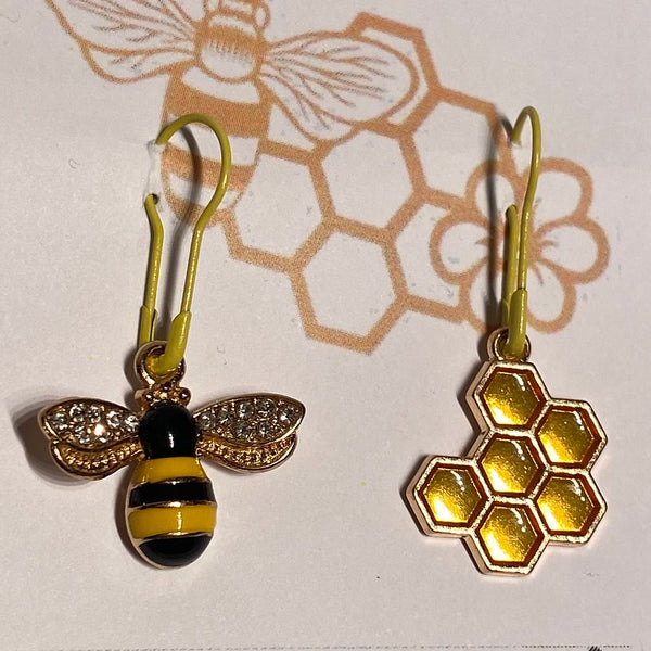 IxCHeL Fibre & Yarns Stitch Markers Honey Bee & Comb Set