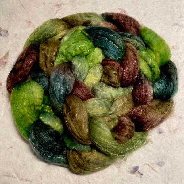 IxCHeL Fibre & Yarns Tundra Qiviut Blend Tops colourway Green Fairy