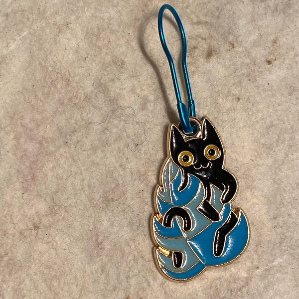 IxCHeL Fibre & Yarns Cats are Plant Lovers Blue Stitch Markers