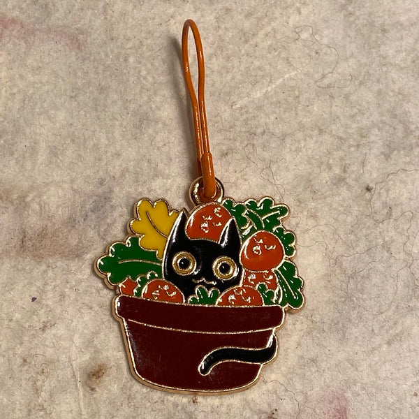 IxCHeL Fibre & Yarns Cats are Plant Lovers Orange Stitch Markers