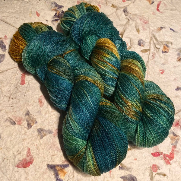 IxCHeL Fibre & Yarns Cashmere Merino Silk 4ply Yarn colourway Rainforest Dreaming
