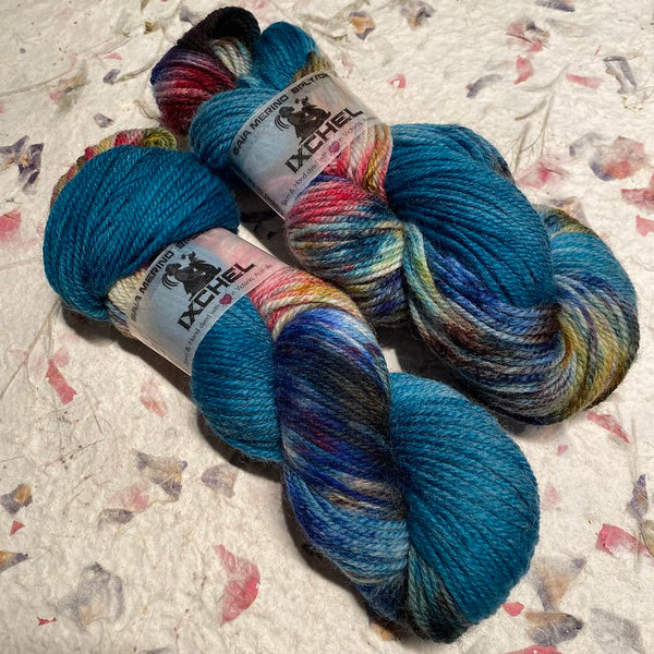 IxCHeL Fibre & Yarns 8ply DK Merino Yarn 'GAIA' colourway I tripped on the Carpet