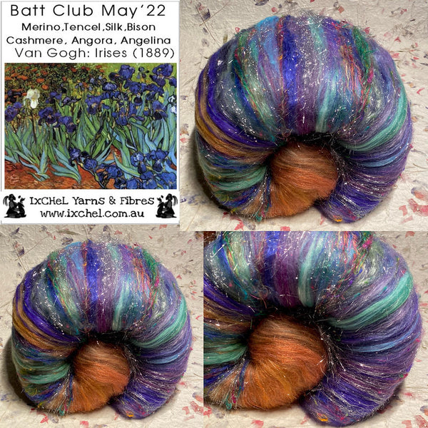 IxCHeL Fibres Art Journey Batt Club Collage of May  2022