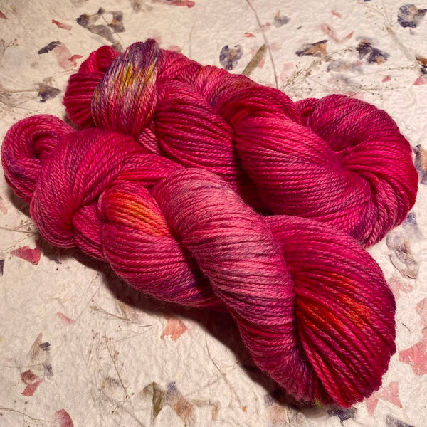 IxCHeL Fibre & Yarns 8ply DK Merino Yarn 'GAIA' colourway Pink Tickle