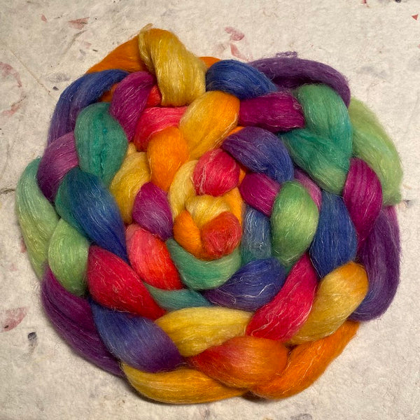 IxCHeL Fibre & Yarns Happy Bunny Tops colourway Mango Rainbow