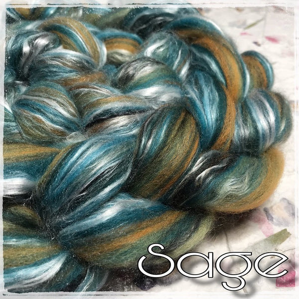 IxCheL Fibre & Yarns Merino Silk Tops colourway Sage
