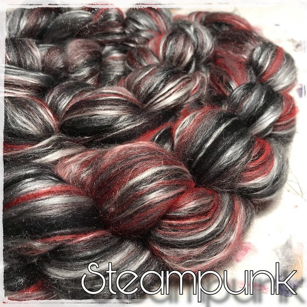 IxCheL Fibre & Yarns Merino Silk Tops colourway Steampunk