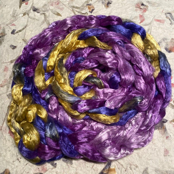 IxCHeL Fibre & Yarns Mulberry Silk Tops colourway Iris