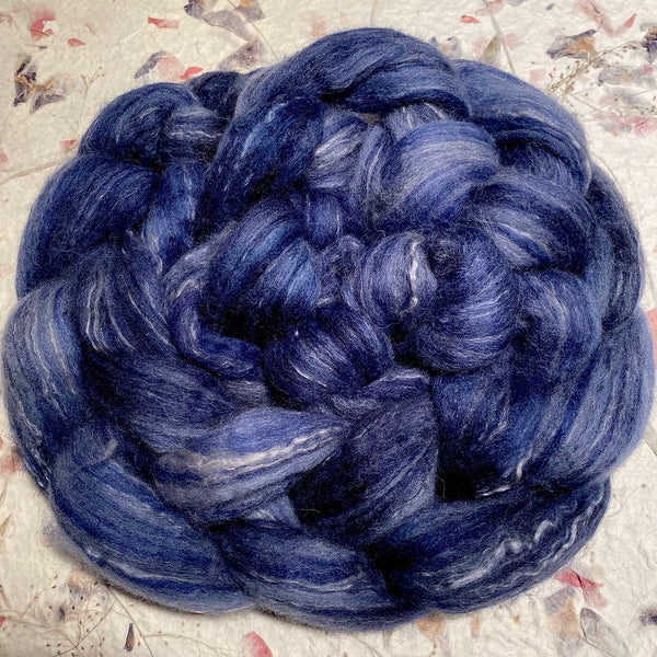 IxCHeL Fibre & Yarns North Ronaldsay Blend Tops colourway Indigo