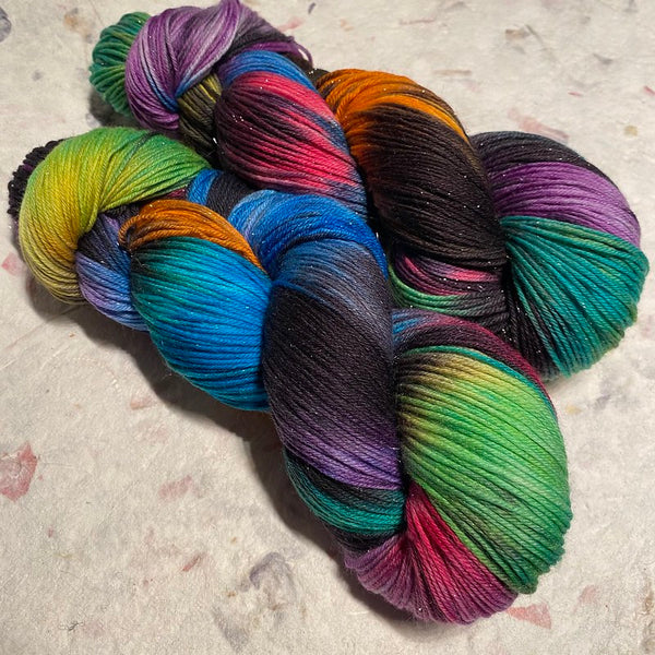 IxCHeL Fibre & Yarns Silver Star 4ply Sock Yarn colourway Pop Art