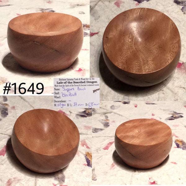 IxCHeL Fibre & Yarns LotBD Spindle Support Bowl made in Blackbutt #1649
