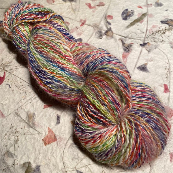 IxCHeL Fibre & Yarns Luxury Hand Spun Yarn colourway Rainbow Bunny