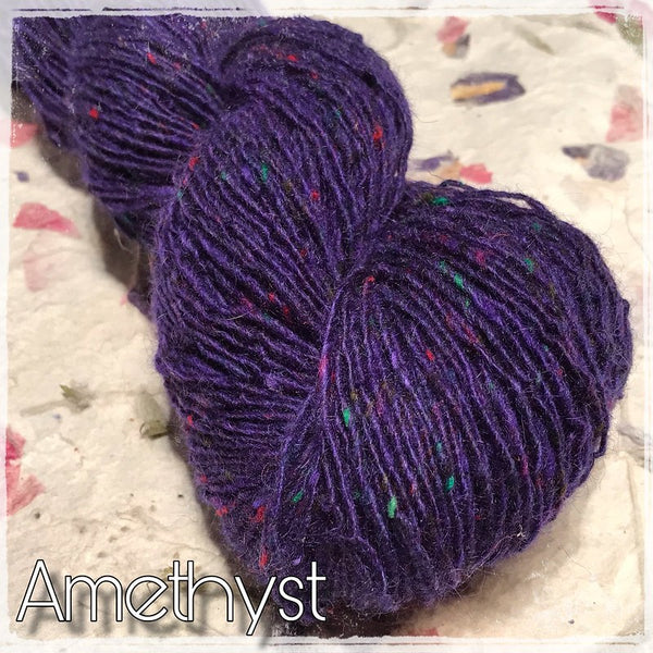 IxCHeL Fibre & Yarns Mohair Merino Tweed 4ply Yarn colourway Amethyst