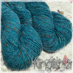 IxCHeL Fibre & Yarns Mohair Merino Tweed 4ply Yarn colourway Kingfisher