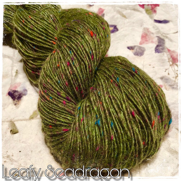 IxCHeL Fibre & Yarns Mohair Merino Tweed 4ply Yarn colourway Leafy Seadragon