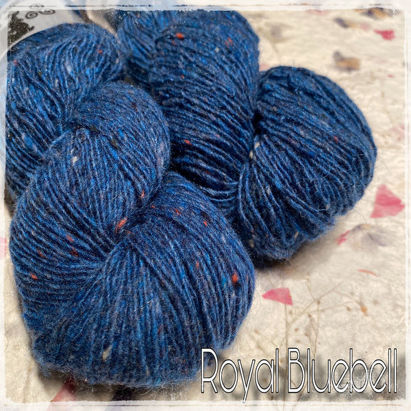 IxCHeL Fibre & Yarns Mohair Merino Tweed 4ply Yarn colourway Royal Bluebell