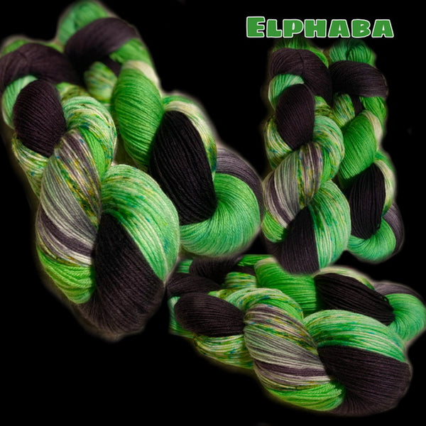 IxCHeL Fibre And Yarns 4ply Sock Yarn colourway Elphaba