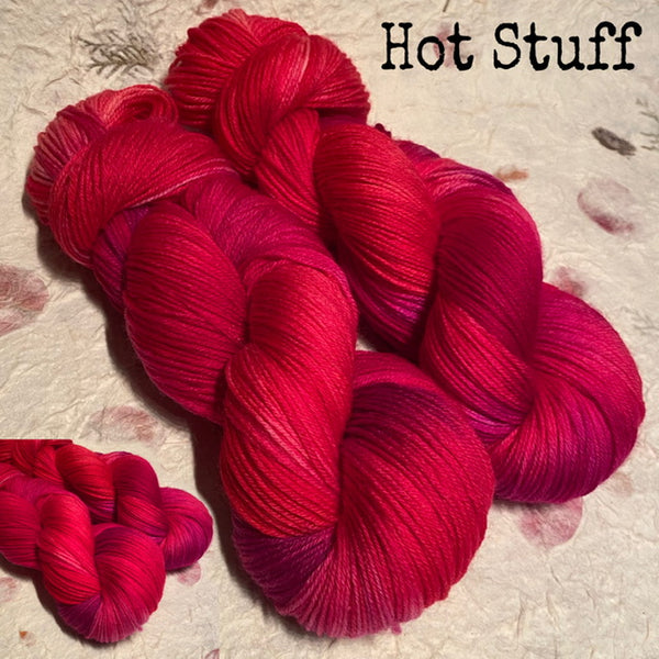 IxCHeL Fibre And Yarns 4ply Sock Yarn colourway Hot Stuff