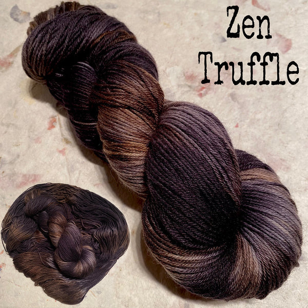 IxCHeL Fibre & Yarns 4ply Sock Yarn colourway Zen Truffles