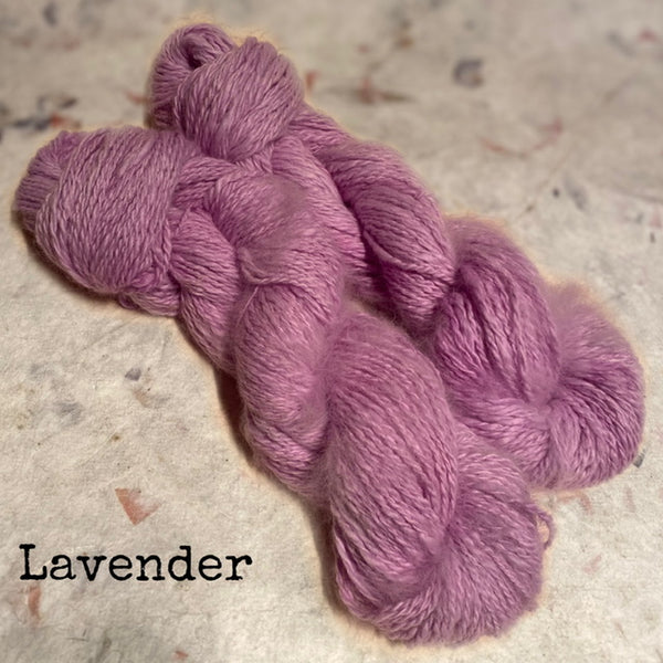 IxCHeL Fibre & Yarns 100% Angora Bunny 4ply Handspun Yarn colourway Lavender
