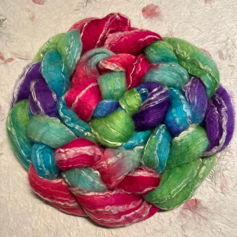 IxCHeL Fibre& Yarns Blue Faced Leicester Seaweed Cashmere Tops colourway Kaleidoscope